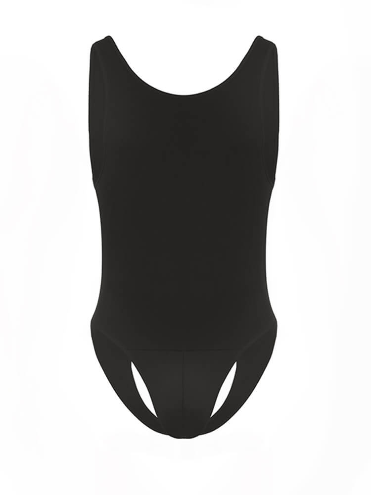 Men's Sexy Sleeveless Elastic Back Open Bodysuit