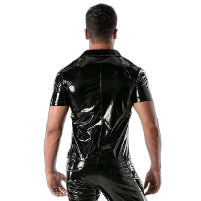 TOF Paris Vinyl Zip Shirt Black