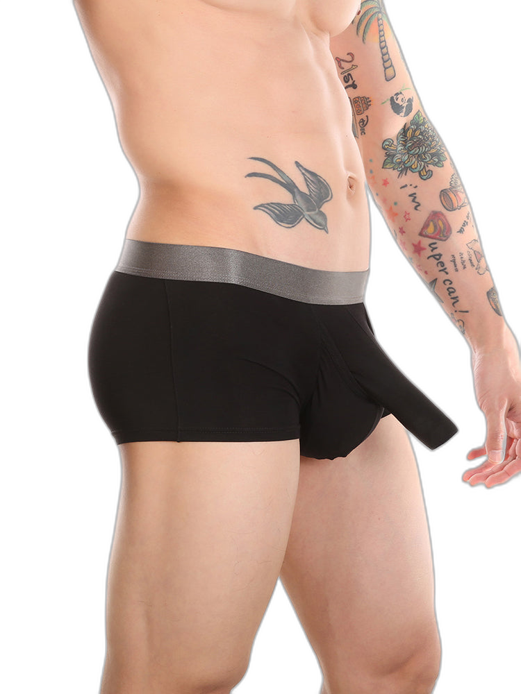 Men’s Dual Ball Pouch Trunks With Fly Front