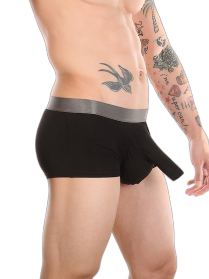 Men’s Dual Ball Pouch Trunks With Fly Front