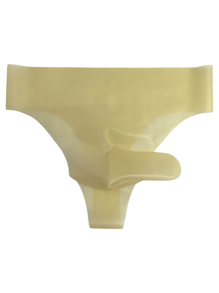 Men's Solid-Color Separate Pouch Latex Thong