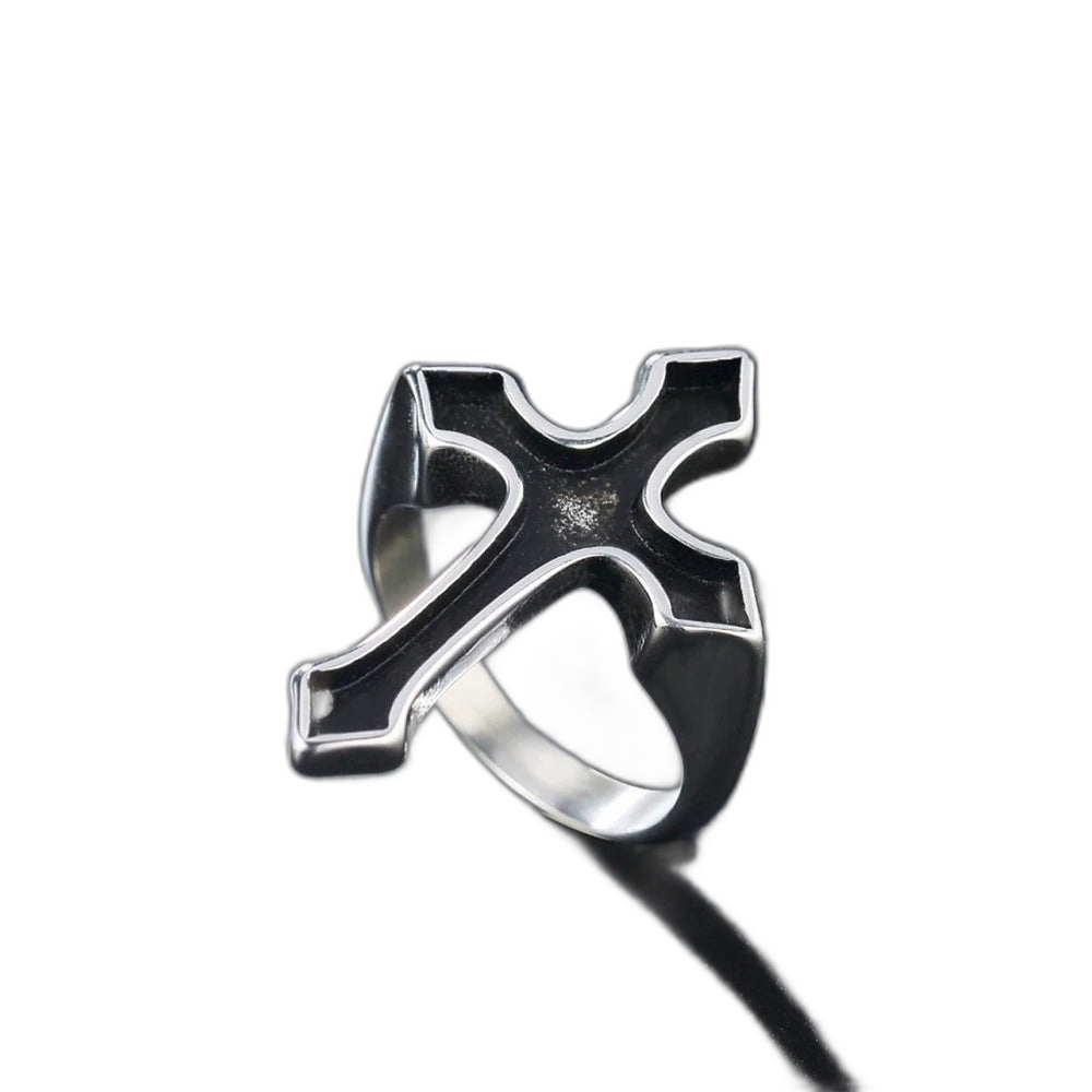 Obsidian Crucifix Ring