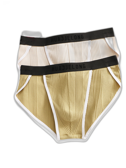 4 Pack Men's Solid Color Cotton Breathable Trendy Briefs