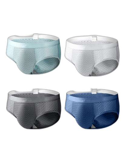 4 Pack Breathable Ice Silk Antibacterial Men's Briefs