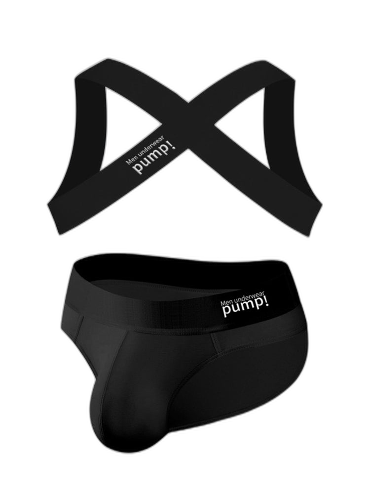 Men's Athletic High-Elasticity Compression Activewear Shoulder Strap & Underwear