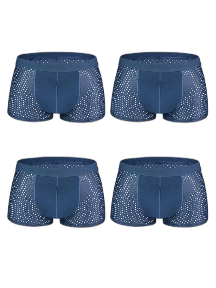 4 Pack Mesh Breathable Ice Silk Underwear Boxer