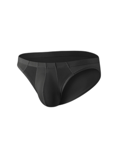 2 Pack Men's Sheer Mesh Low-Rise Sexy Ice Silk Briefs