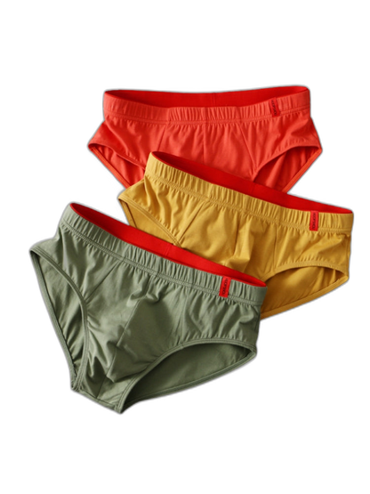 4 Pack Men's Solid Color Cotton Low-Rise Seamless Comfort Briefs