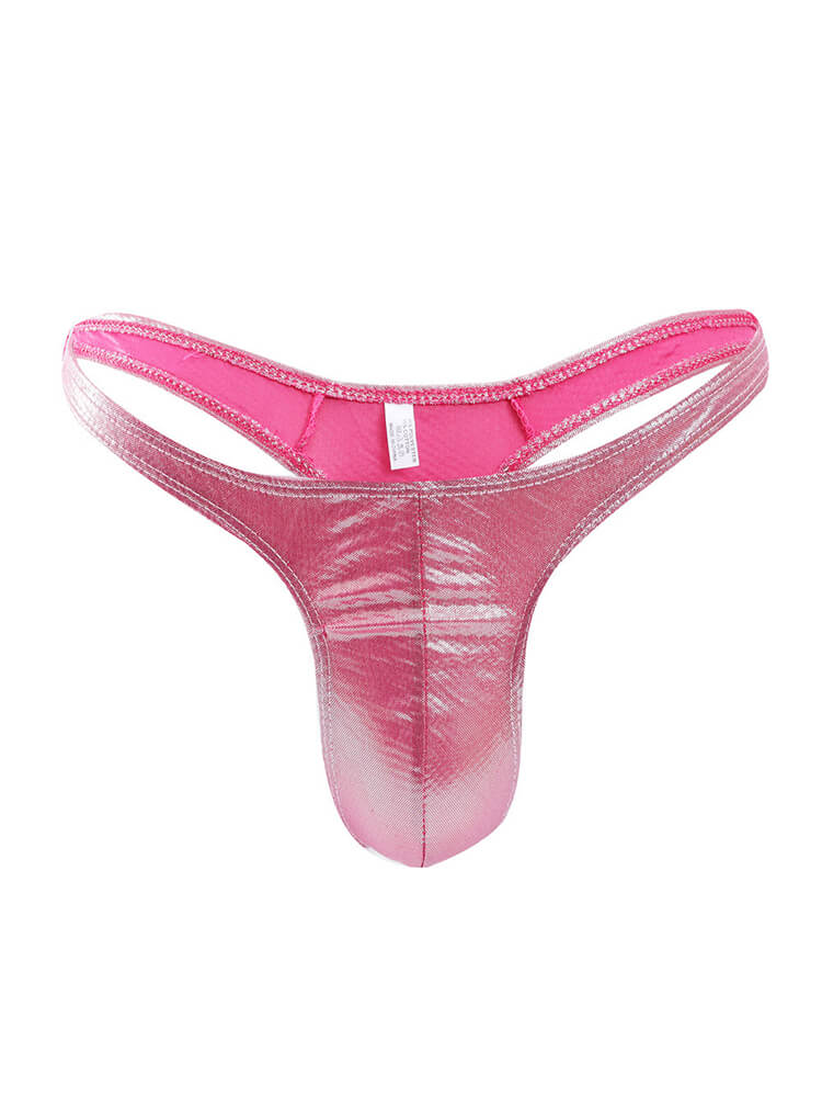 Men's Patent Leather Sexy Seamless Thong