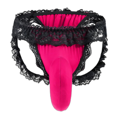 Frilly Lace Sissy Thong With Bulge Lift