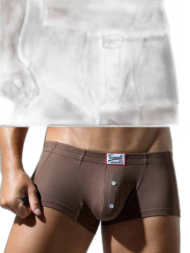 2 Pack Men's Soft Solid Color Simple Comfortable Breathable Trunks