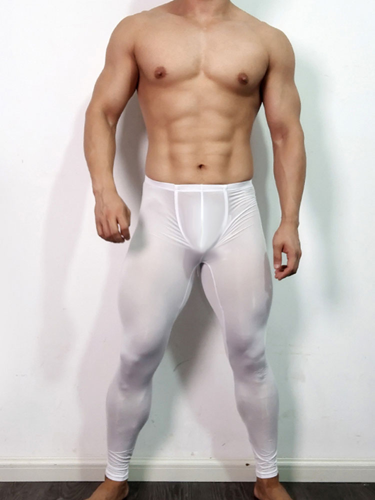Men's Solid Color Ultra-Thin Elastic Leggings