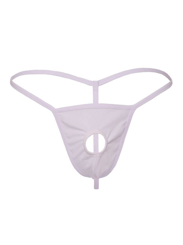 Men's Front Hollow Thin Strap Elastic Thong