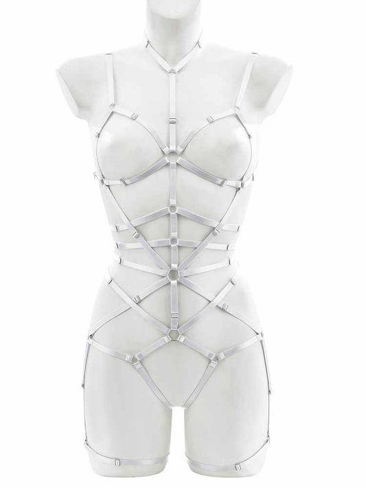 Solid Color Hollow One-Piece Strap Underwear Set
