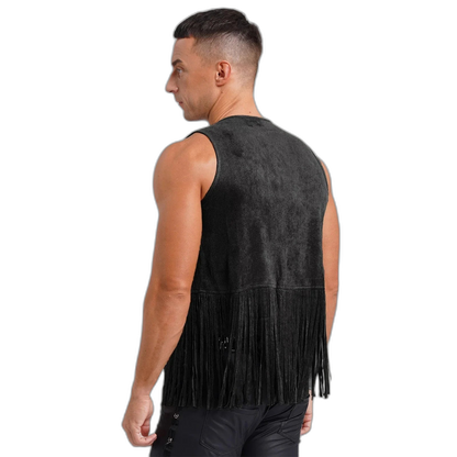 Suede Tassel Western Cowboy Vest