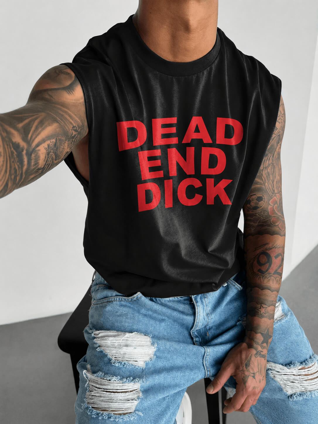 Men's Dead End Dick Print Wide Shoulder Vest