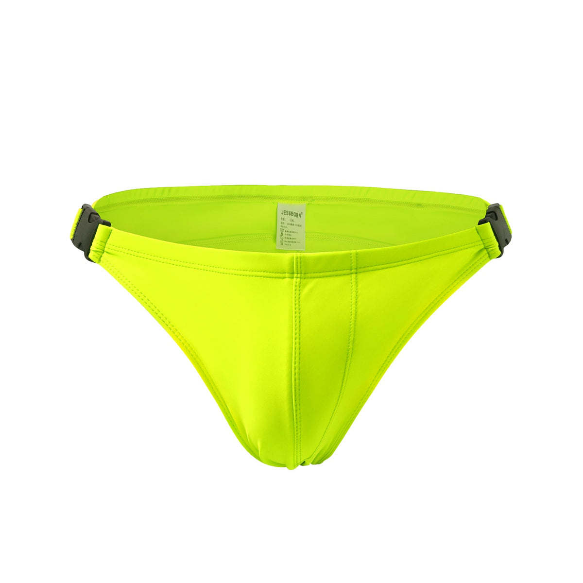 Men's Bilateral Double Buckle Solid Color Triangle Swim Bikini