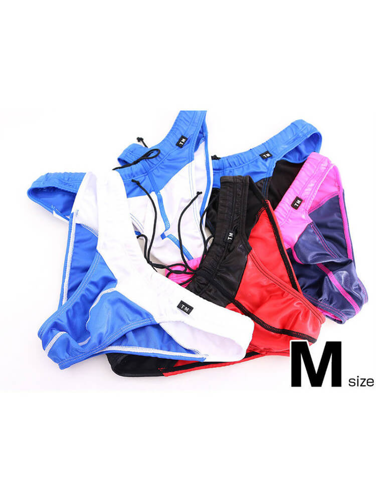 Men's Color-Blocked Drawstring Stylish Swim Briefs