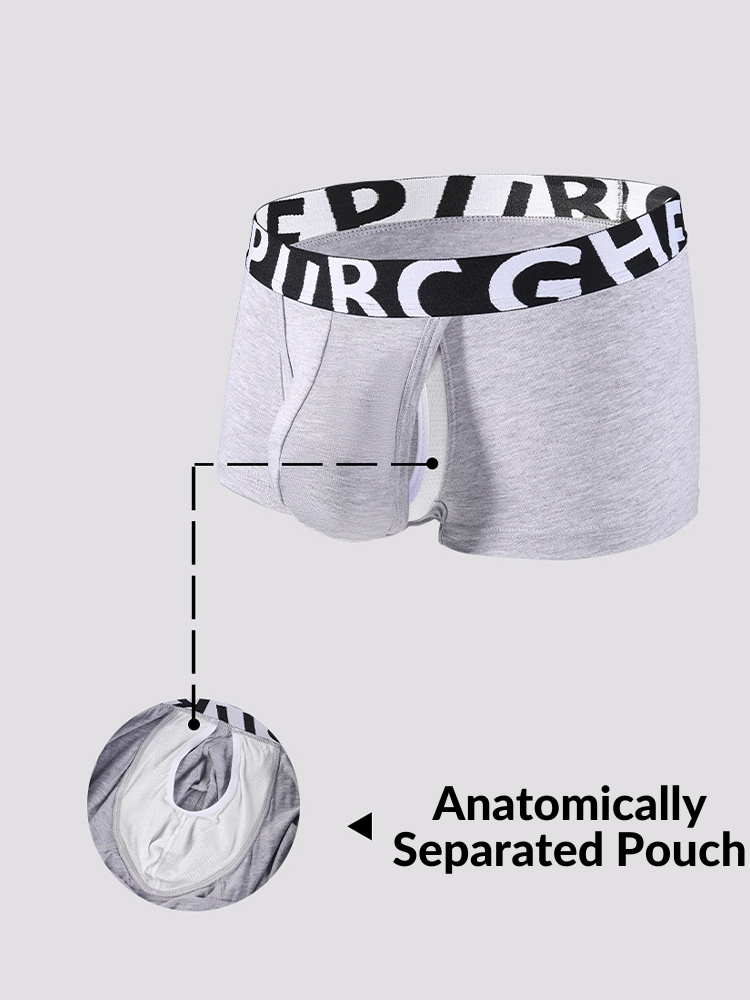 2 Pack Men's Separated Pouch Side Vent Design Trunks