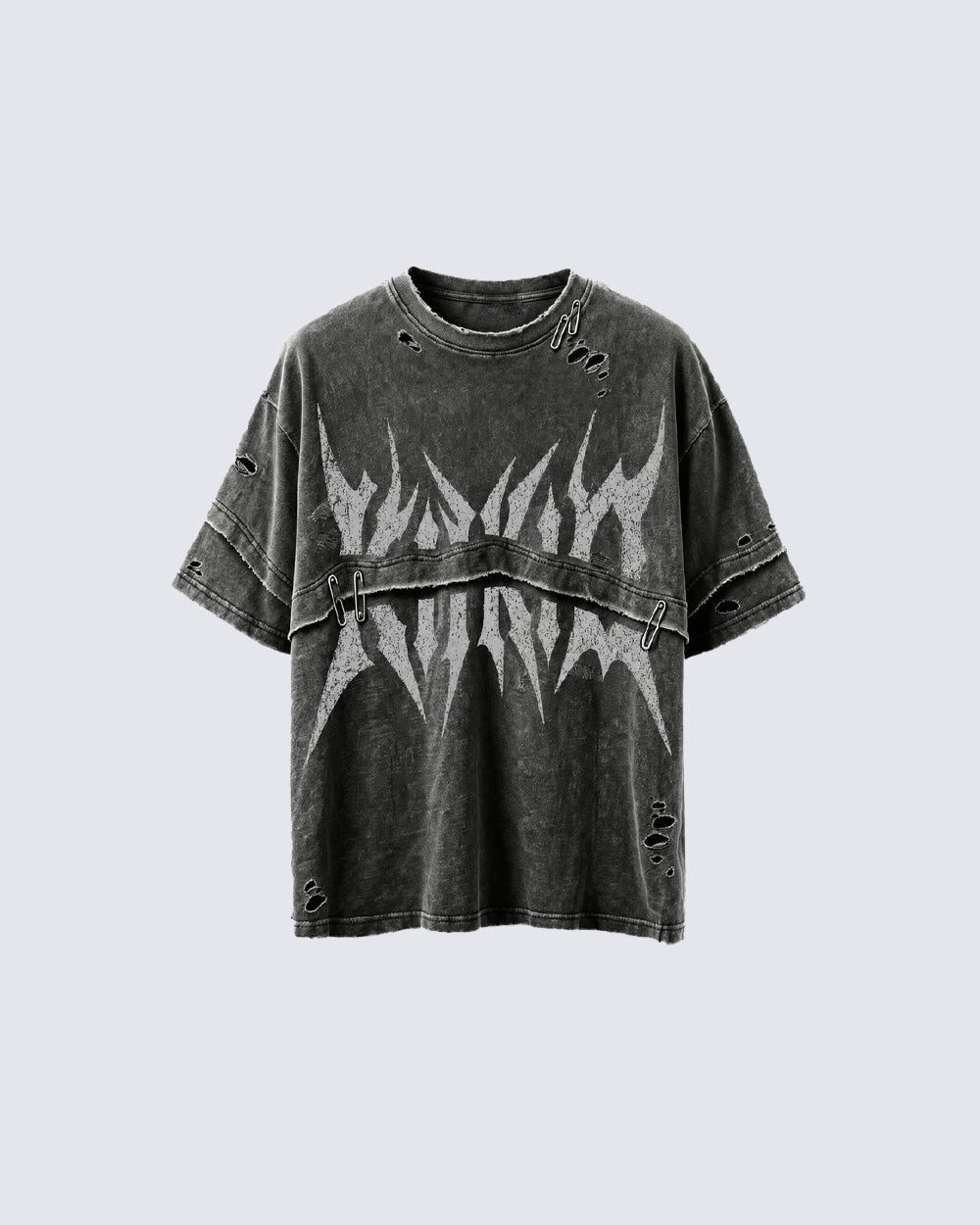 KIIKIO American-Style Distressed High-Street T-Shirt