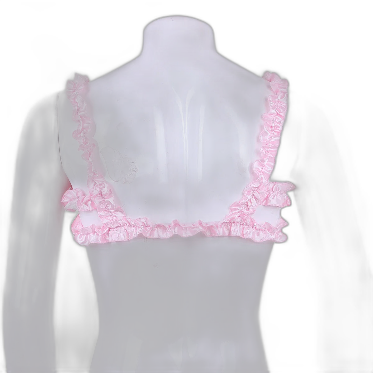 Androgynous Ruffled Satin Crop Top Lingerie