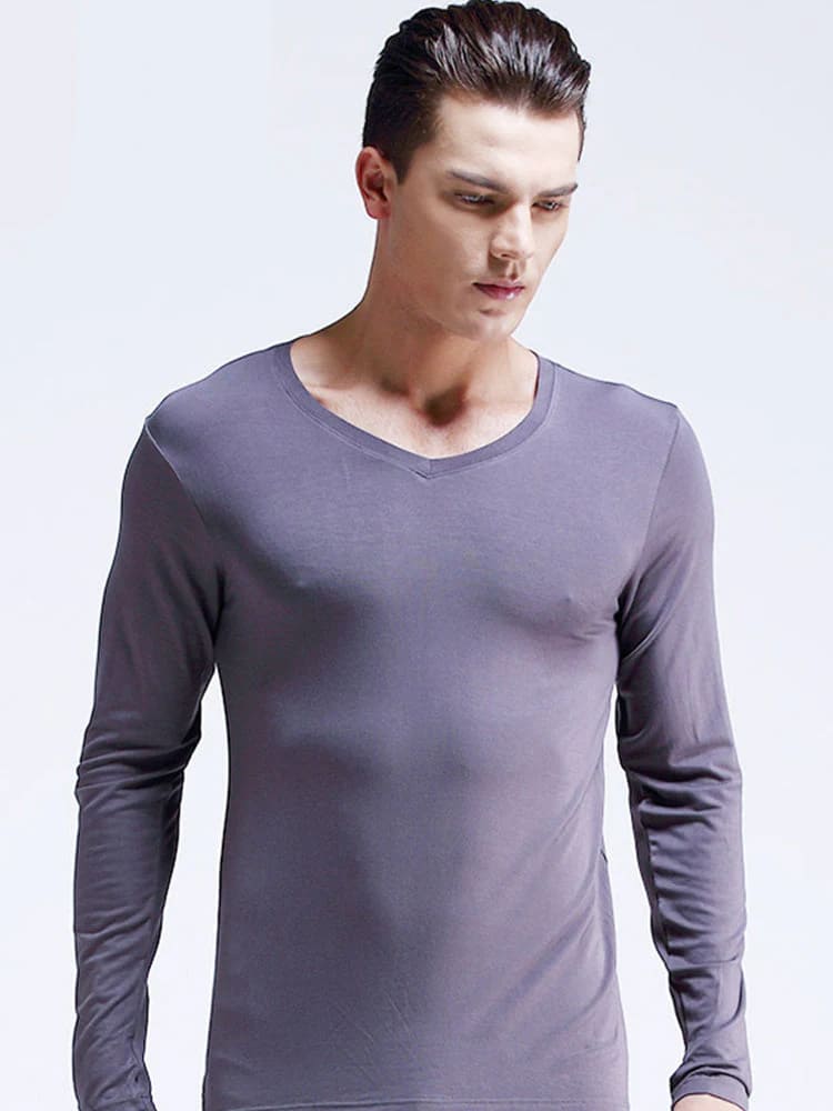 Men's Ultra Soft Low Cut V-Neck Thermal Shirt