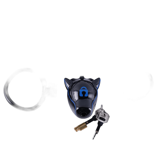 Furjoi Drone Hood Chastity Cage Blue