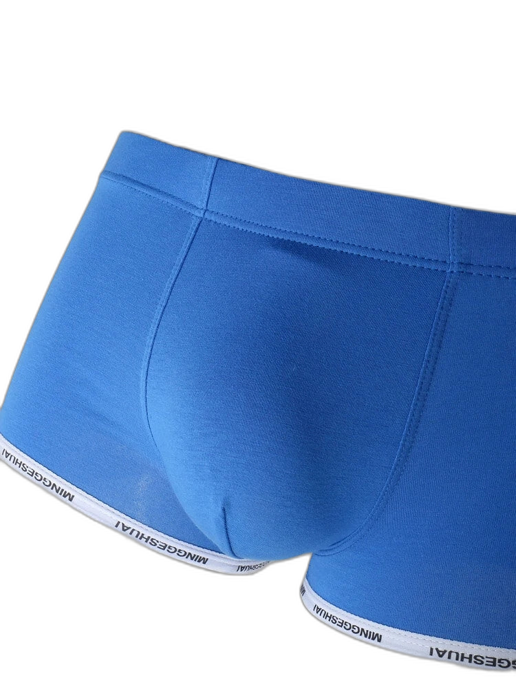 Men’s Letter Trim Applique Cotton Trunks