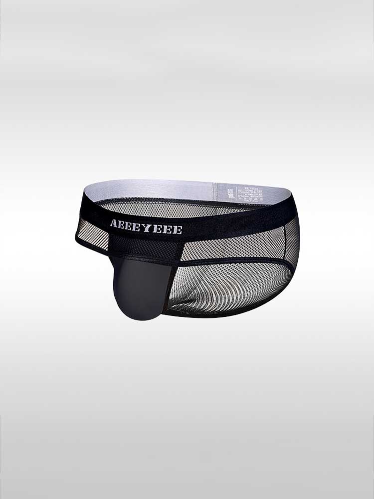 Men's Sexy Sheer Mesh Low-Rise U-Bulge Pouch Briefs