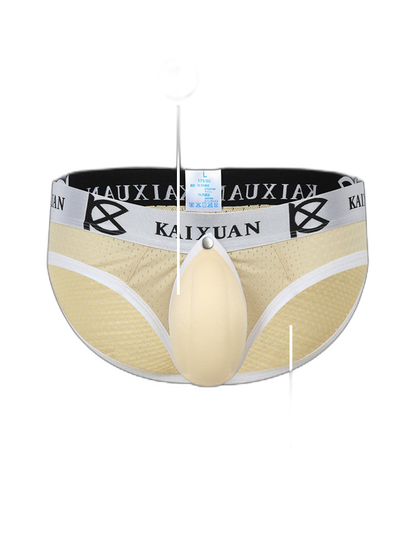 2 Pack Men's Sexy Mesh Front Opening Sponge Coaster Briefs