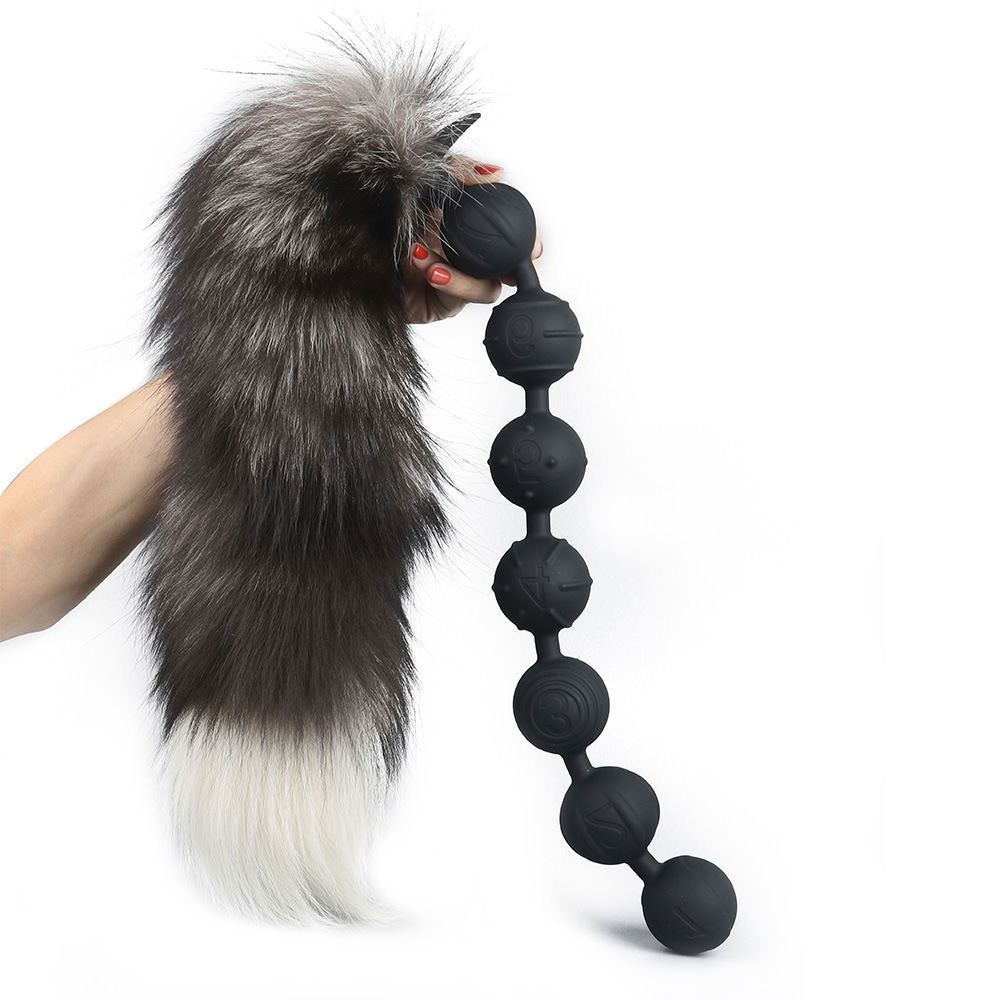 Soul - Silicone Anal Beads - 7 Balls with Removable Tail