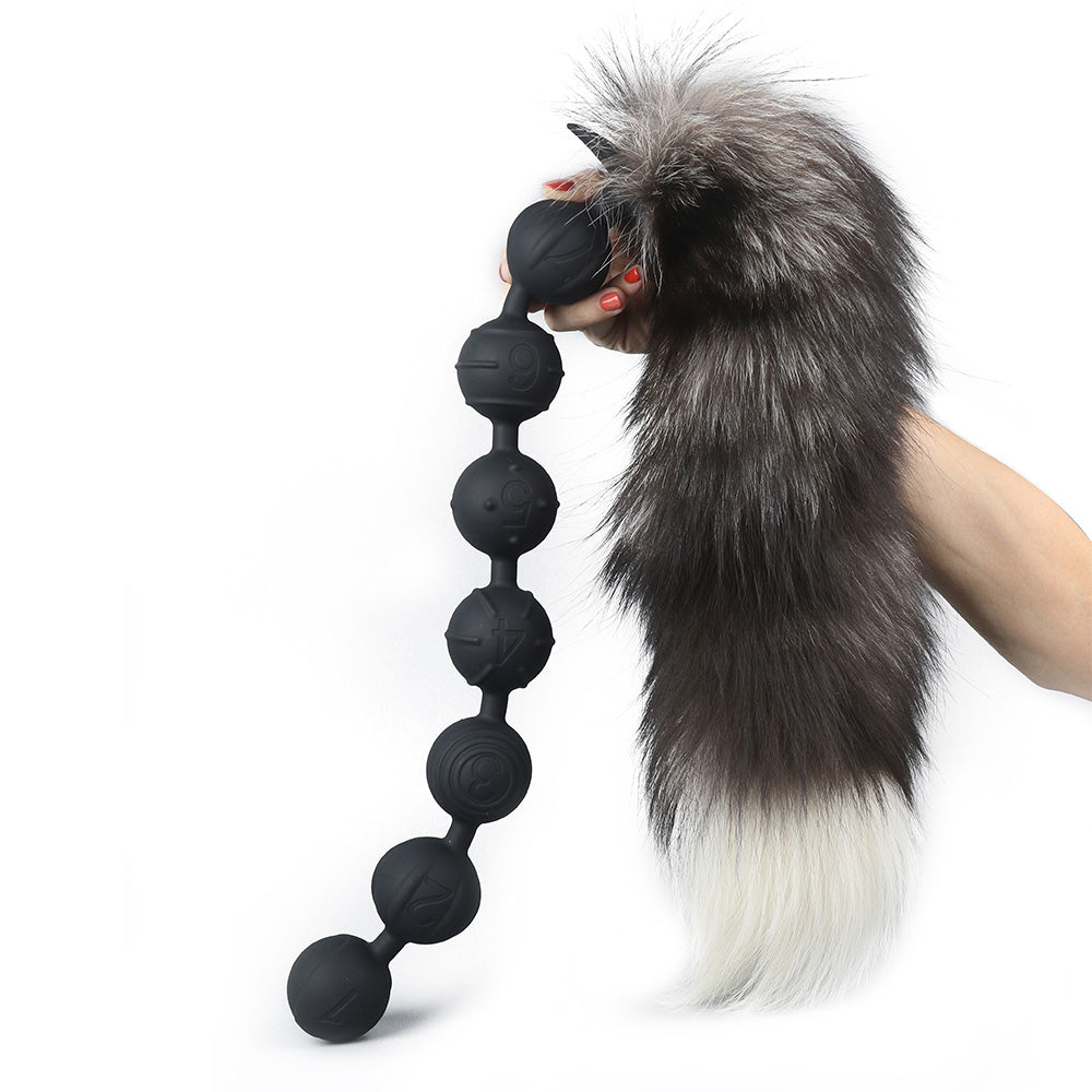 Soul - Silicone Anal Beads - 7 Balls with Removable Tail