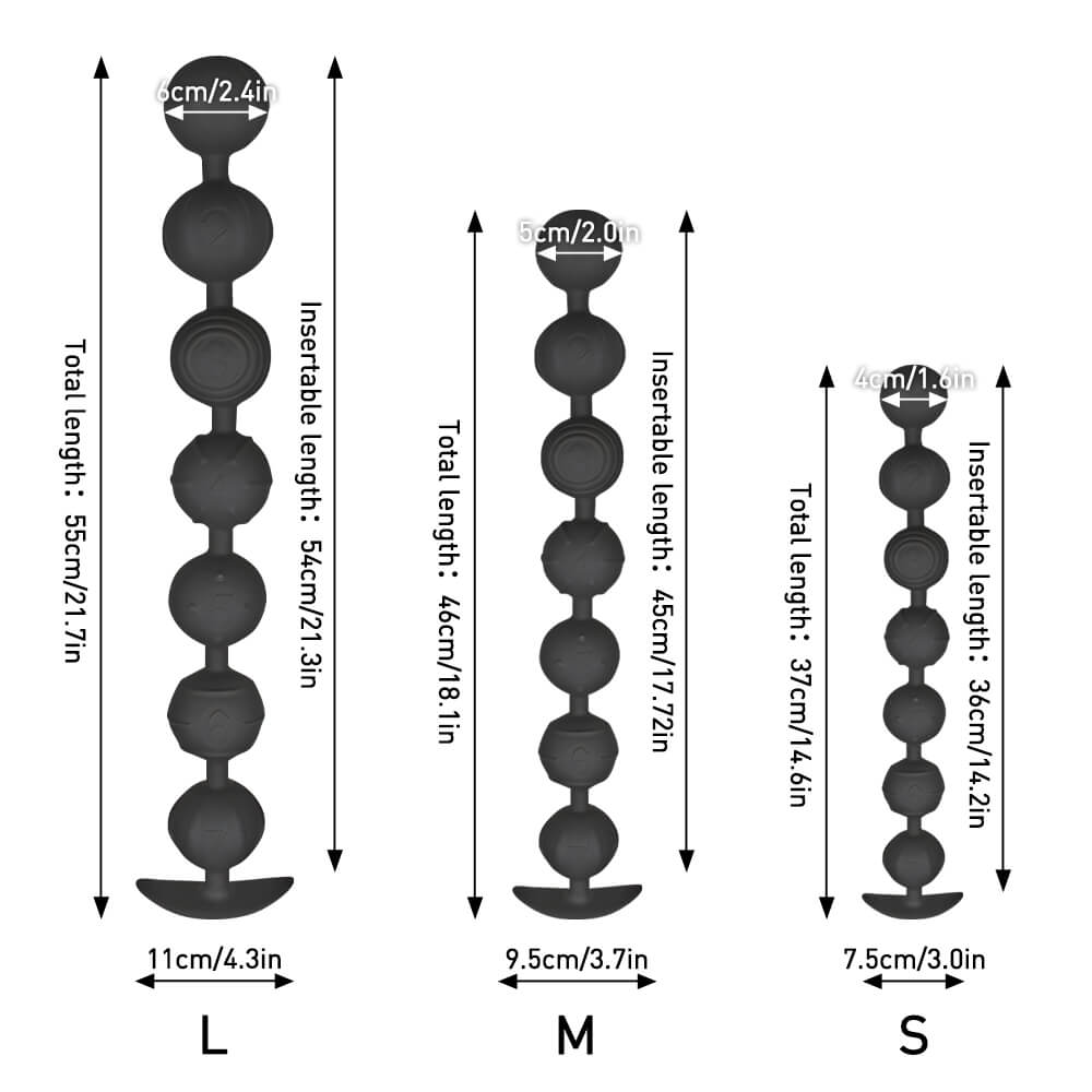 Soul - Silicone Anal Beads - 7 Balls with Removable Tail
