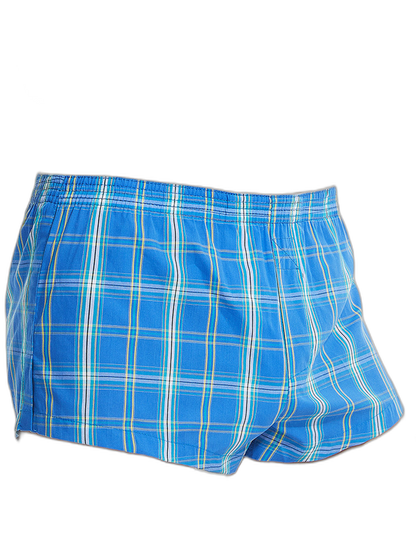 Men’s Vent Classic Plaid Cotton Boxers With Fly