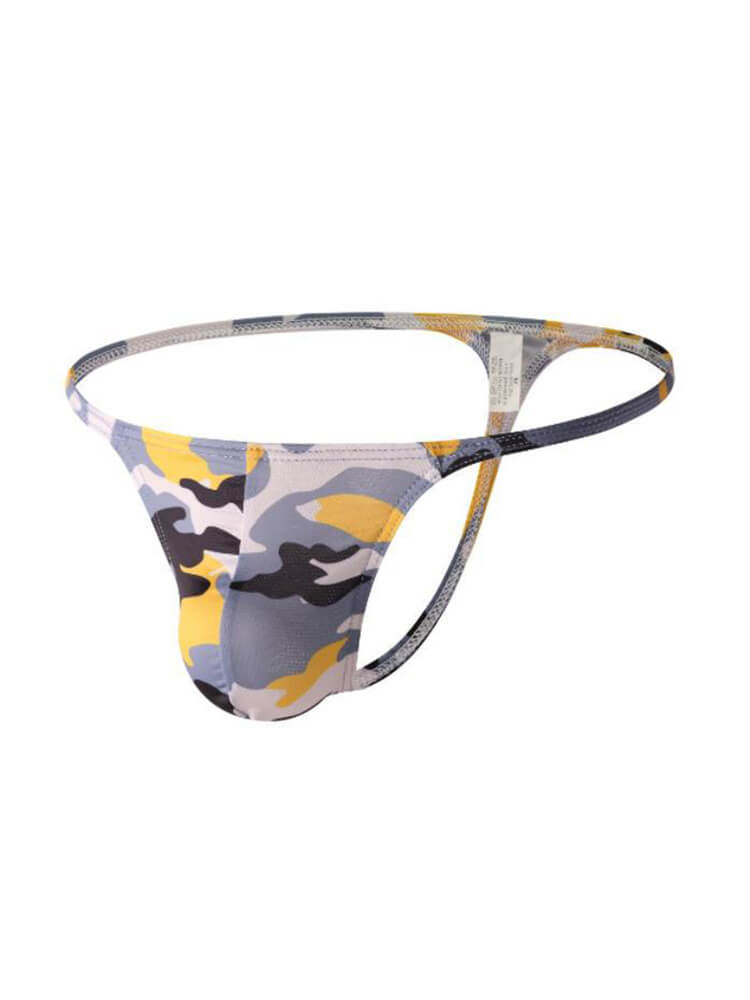 Men's Sexy Camouflage Thin-Strap Low-Rise Thong
