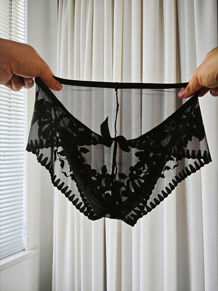 Men's Sexy Transparent Seamless Lace Briefs