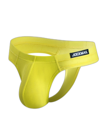 Men's Simple Breathable Mesh Pouch Thong & Strings