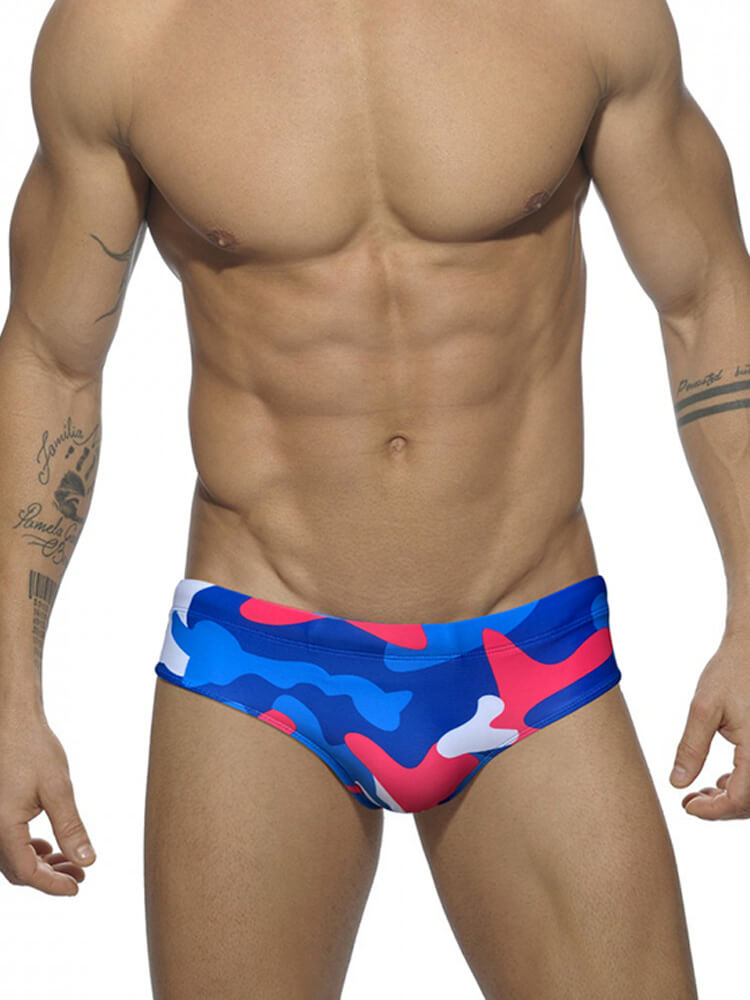 Men's Camouflage Print Low-Rise Swim Briefs