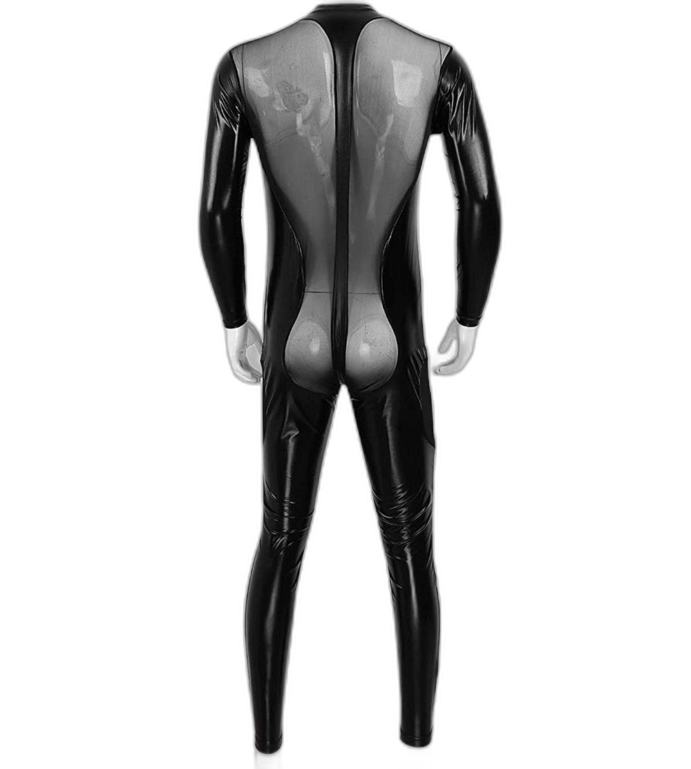 PVC Leather Mesh Kink Bodysuit