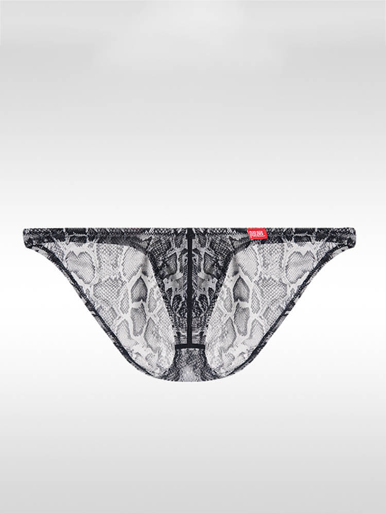 Men's Leopard Print Ultra-Thin Low-Rise Briefs