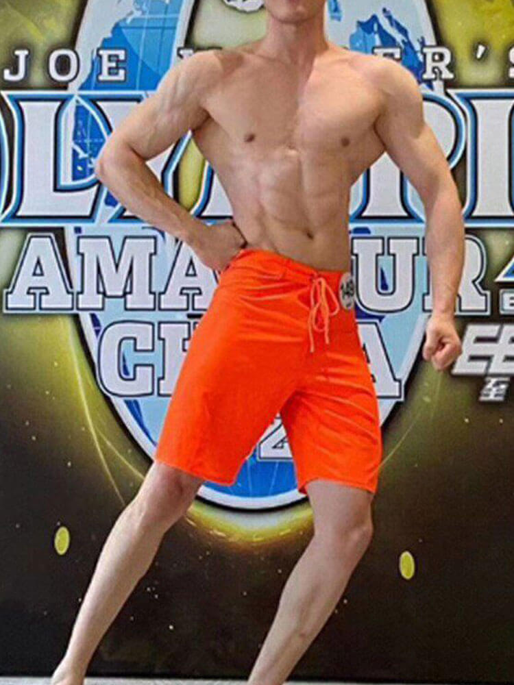 Men's Printed Bodybuilding Beach Drawstring Shorts