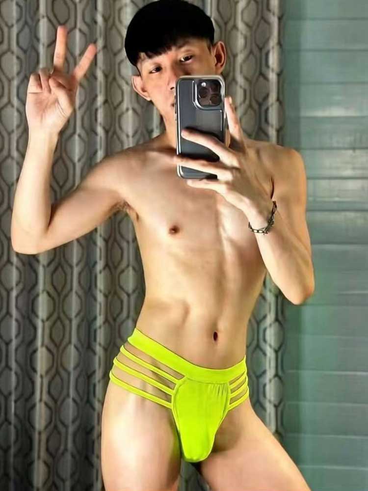 Men's Sexy Low-Rise Multi-Strap Cutouts Thong