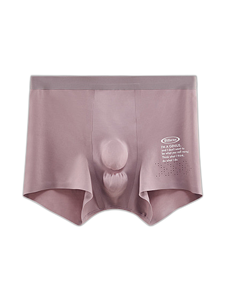 Men's Dual-Raised Support Seamless Solid Color Trunks