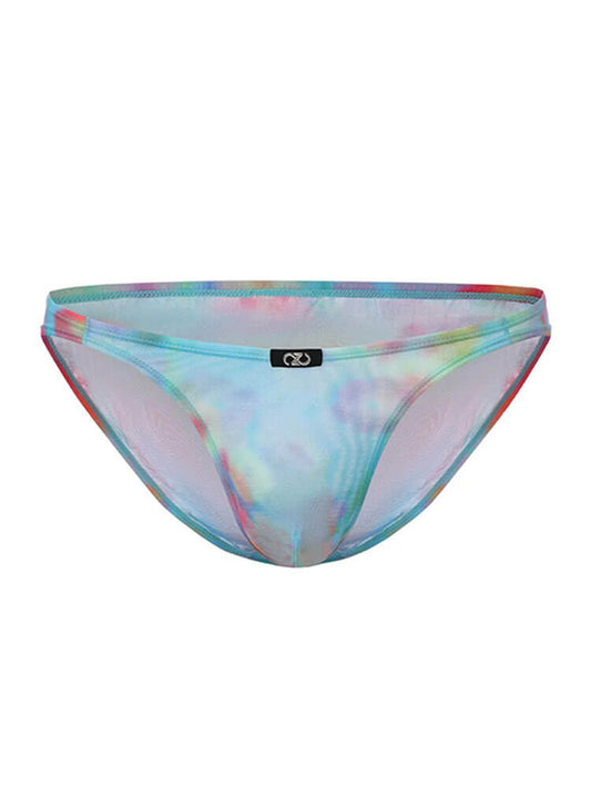 Men's Sexy Tie-Dye Gradient Mesh Low-Rise Briefs