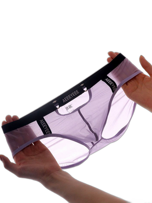 Men's Low Waist Narrow Waist Ice Silk Breathable Convex Pocket Briefs
