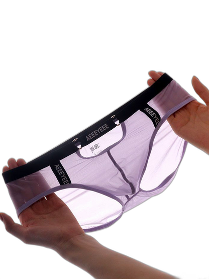 Men's Low Waist Narrow Waist Ice Silk Breathable Convex Pocket Briefs
