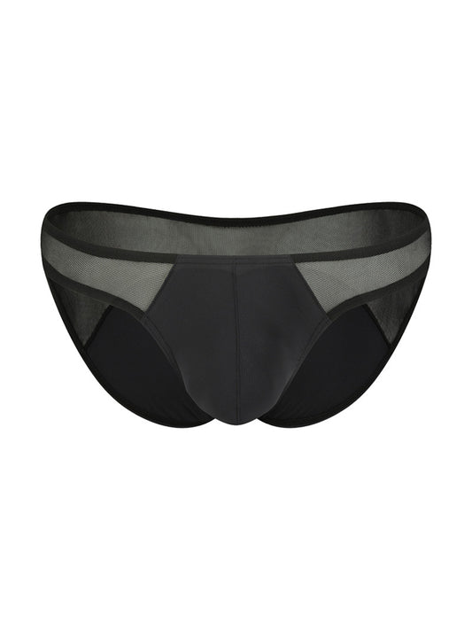 Men's Sexy Solid-Color Mesh-Panel Briefs