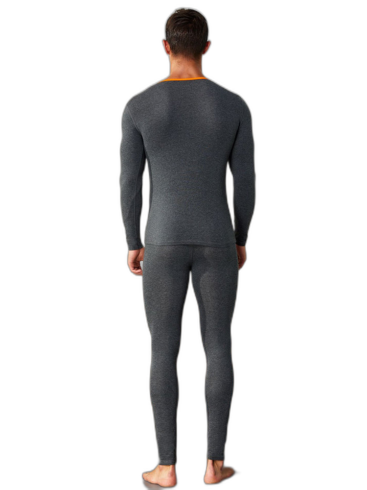 Men's Splicing Lines Cotton Thermal Underwear Set