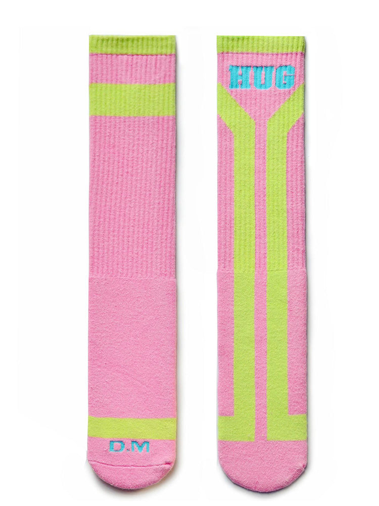 Color Blocked Cotton Letter Sports Thigh-high Socks