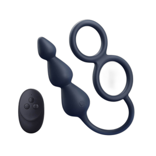 Orbit - Silicone Vibrating Anal Beads with Cock Rings